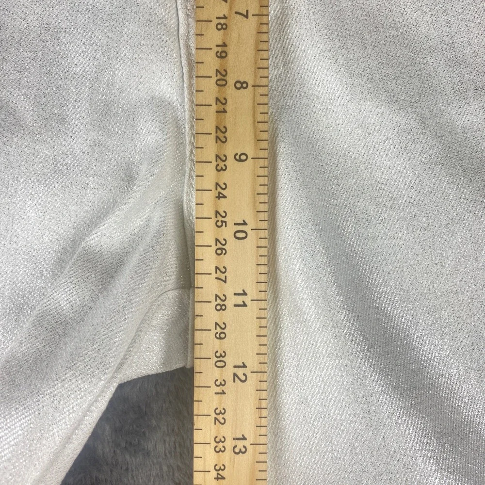 Old Navy Womens‎ 10 Jeans Silver Slim High Rise Festival Disco Glam Retro Party